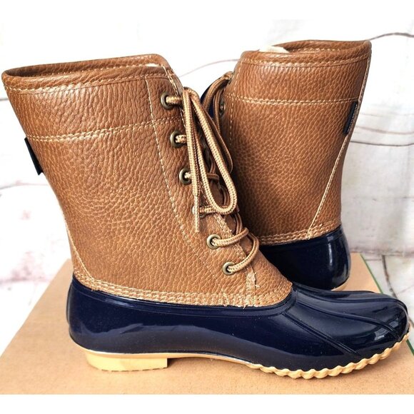 JBU Fall 2022 Navy/Tan Maplewood Waterproof Women’s Boots Size 6M – Stylish - Picture 5 of 16